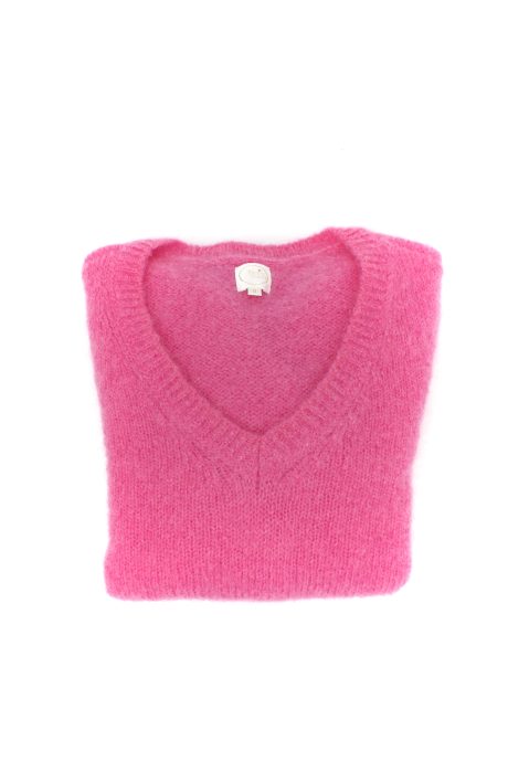 Jersey cuello pico fucsia